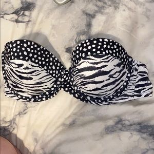 Black and White Printed Bikini Top